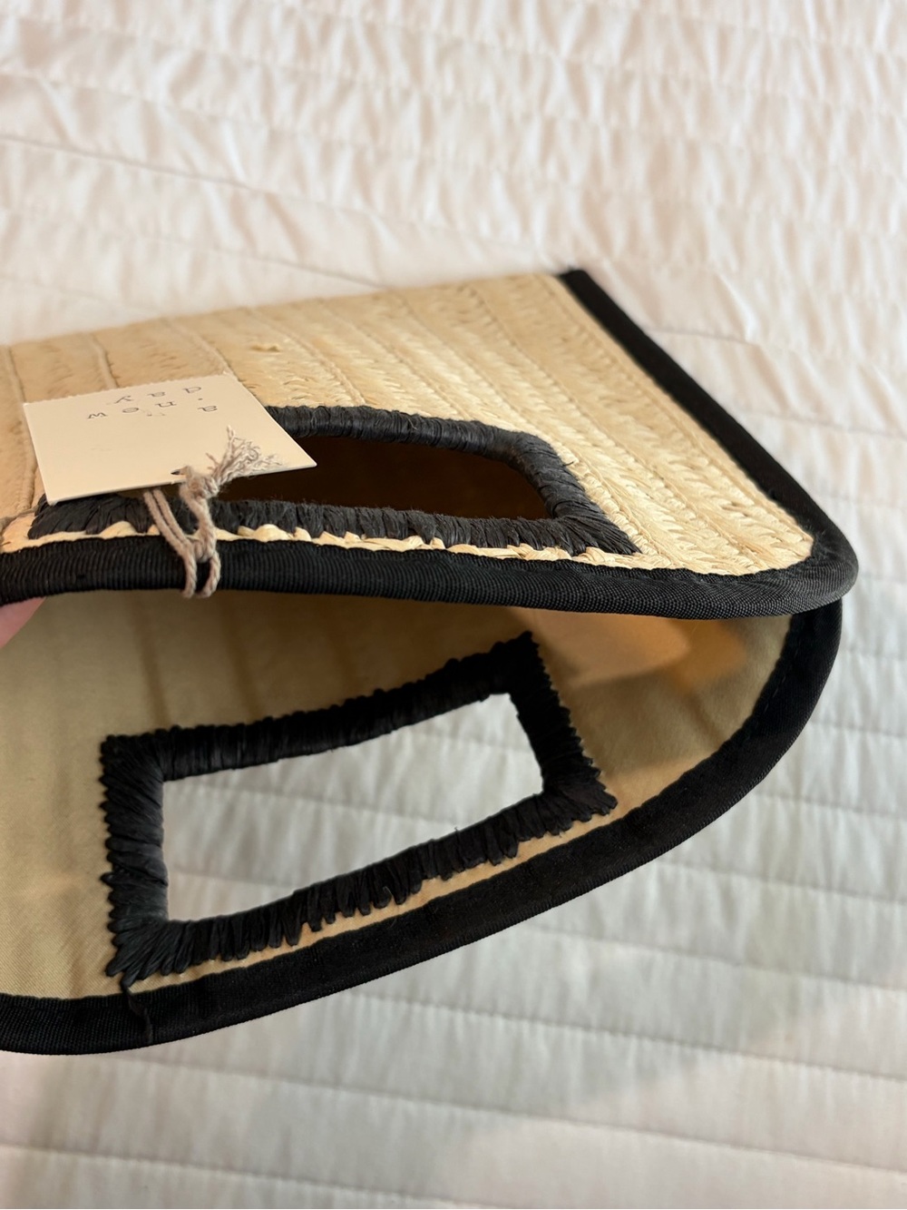 a new day Beige Woven Mini Clutch with Black Trim - Picture 2 of 4